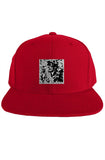 hat red green with black and white