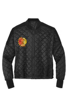 Womens Boxy Quilted Jacket with embriidery