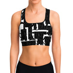 sport bra black white