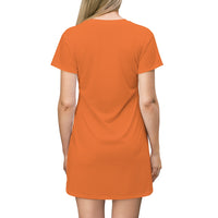 All Over Print T-Shirt Dress orange