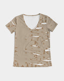 camell Women's V-Neck Tee