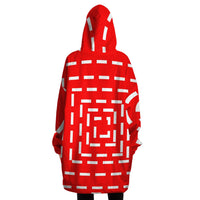 snug hoodie red and white