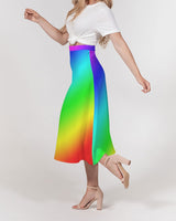 Women's A-Line Midi Skirt rainbow