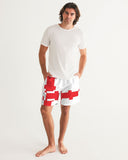 white and red men's swimsuite Men's Swim Trunk