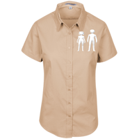 man and woman L508 Port Authority Ladies' Short Sleeve Easy Care Shirt