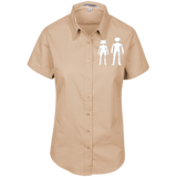 man and woman L508 Port Authority Ladies' Short Sleeve Easy Care Shirt