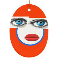 EYES+LIPS  Ceramic Oval Ornament