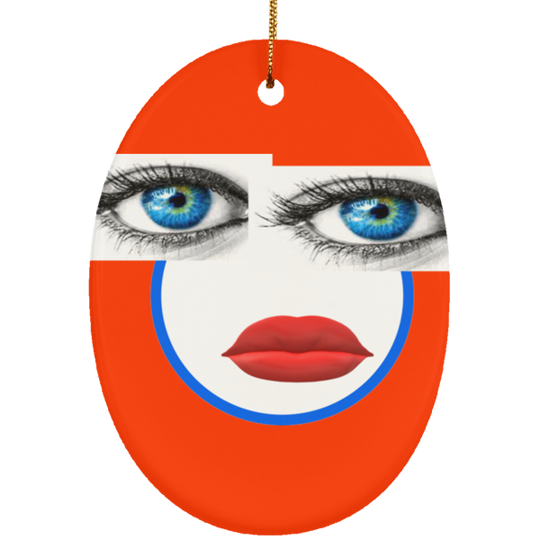 EYES+LIPS  Ceramic Oval Ornament