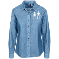 man and woman LSP10 Port Authority Women's LS Denim Shirt