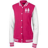 man and woman LST270 Sport-Tek Women's Fleece Letterman Jacket