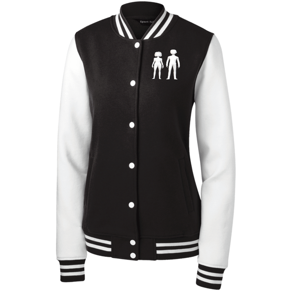 man and woman LST270 Sport-Tek Women's Fleece Letterman Jacket