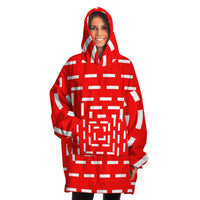 snug hoodie red and white