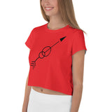 Crop Tee red with arrows