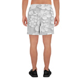 Men's Athletic Long Shorts white flowers