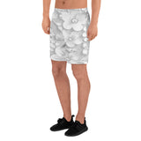 Men's Athletic Long Shorts white flowers