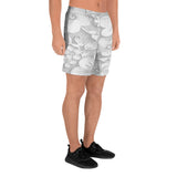 Men's Athletic Long Shorts white flowers