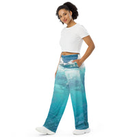 All-over print unisex wide-leg pants sea