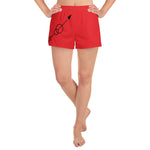 Women's Athletic Short Shorts red with arrows