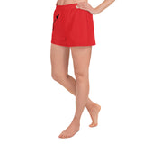 Women's Athletic Short Shorts red with arrows