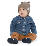 Baby Organic Jacket denim with  embroidery