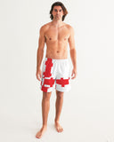 white and red men's swimsuite Men's Swim Trunk
