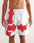 white and red men's swimsuite Men's Swim Trunk