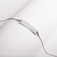 Engraved Silver Bar Chain Necklace