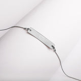 Engraved Silver Bar Chain Necklace