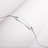 Engraved Silver Bar Chain Necklace