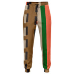 jogger with squares and stripes