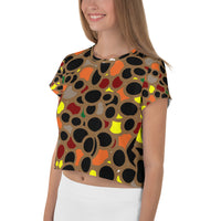 All-Over Print Crop Tee abstract